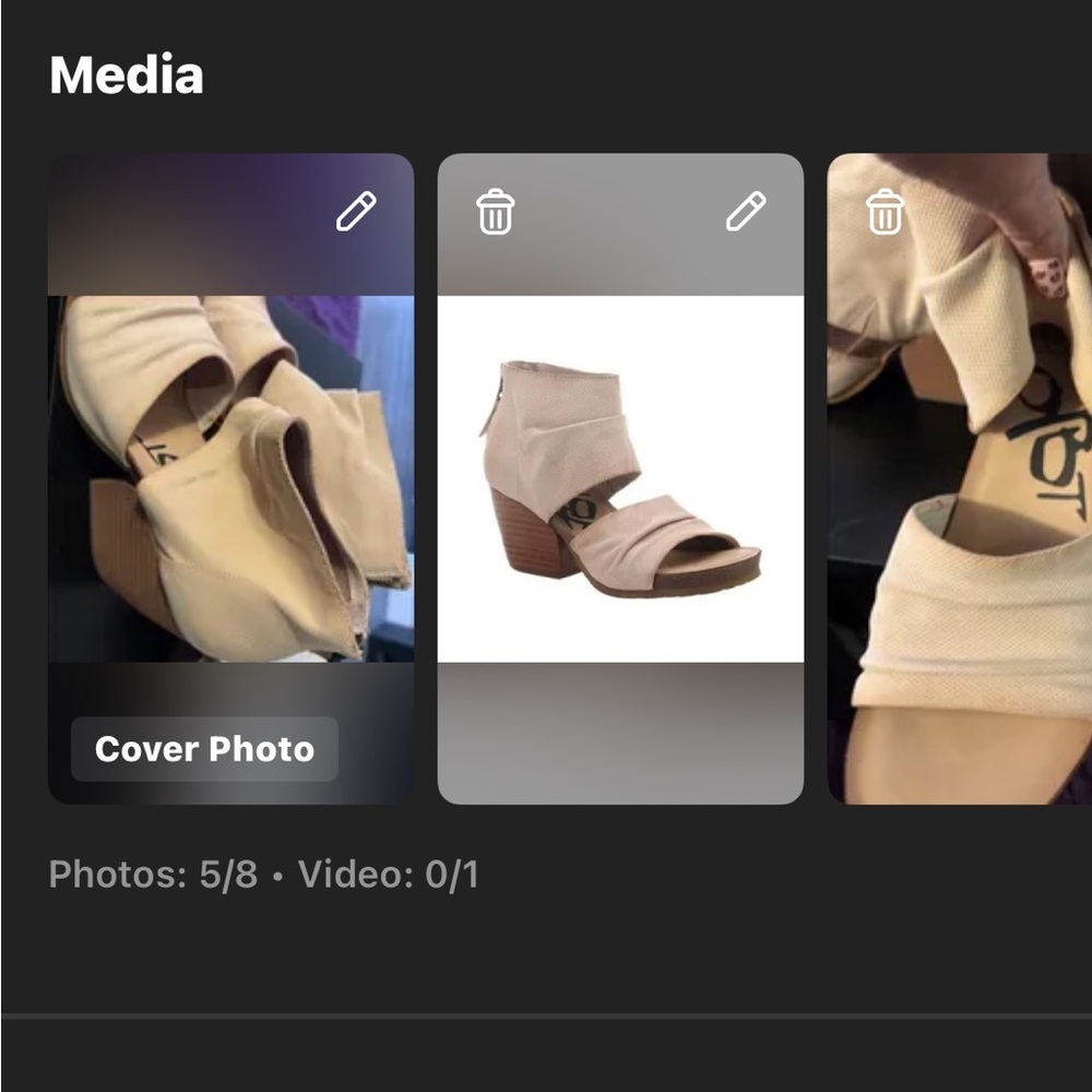 Beige Peep Toe Ankle Boots with Block Heel